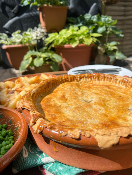 Leftover Chicken, Bacon & Mushroom Pie